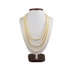 Trojitý náhrdelník z lehce tříděných jihomořských perel 6-9 mm
