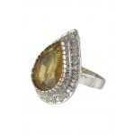 Marquise prsteň žltý zafír 8,18ct, 14K diamanty