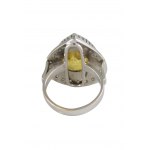Marquise ring yellow sapphire 8.18ct, 14K diamonds
