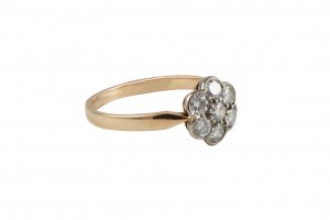 Daisy Art Deco 7x0.010ct H/VS ring