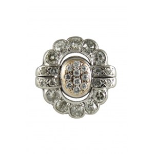 Art Deco prsten s diamanty ~1,825ct H-L/VS-P1