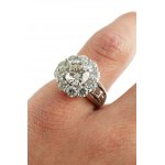 Daisy platinum ring 2.09ct I/VS, plus ~2.08 H/Si2