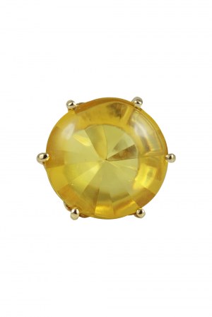 Kreisförmiger Ring aus Citrin-Bernstein - in Gold geschliffen
