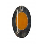 Brooch silver amber oval
