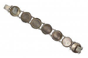Biedermier bracelet silver gold turquoise marcasites