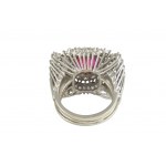 Marquise Ring Sternrubin 4,18ct, Diamanten ~1,98ct G-H/VS-Si