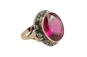 Art Deco rubínový prsten fusion diamonds