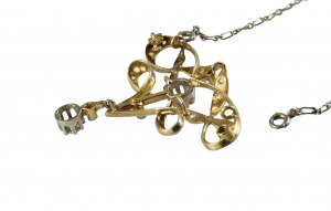 Art Deco Halskette Frankreich, 0,10ct H/VS2 18K Platin