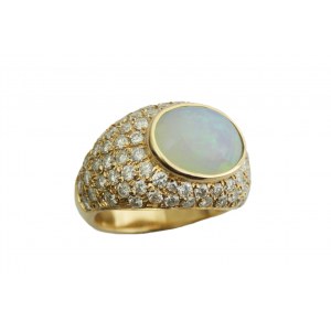 Ring Opal 3,9ct Diamanten 3,19ct
