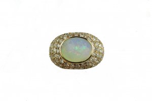 Pierścień opal 3.9ct brylanty 3.19ct