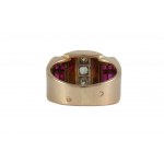 Art Deco France signet ring 0.34ct, rubíny, 18K, platina