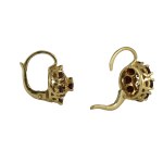 18K gold garnet marquise earrings
