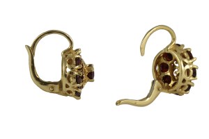 18K gold garnet marquise earrings
