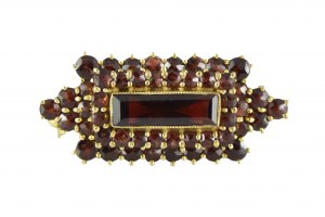 Art Deco gold brooch garnets