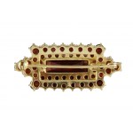 Art Deco zlatá brošňa s granátmi