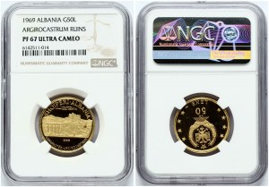 Albánie 50 Leke 1969 Argirocastrum NGC PF 67 ULTRA CAMEO