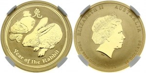 Austrálie 50 dolarů 2011 Rok králíka NGC MS 69