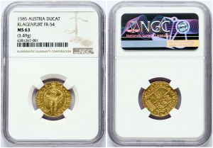 Korutanský dukát 1585 Klagenfurt NGC MS 63 TOP POP