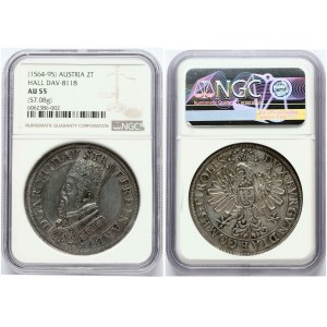 Tyrol 2 Taler ND (1601-1604) Hall NGC AU 55 TOP POP