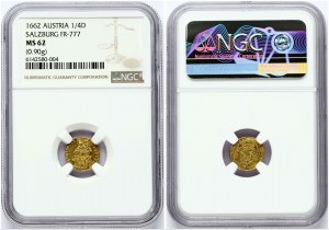 Salzburg 1/4 Dukat 1662 NGC MS 62