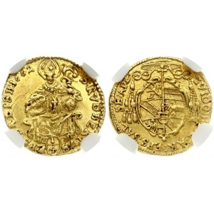 Salzburg 1/4 Ducat 1662 NGC MS 62