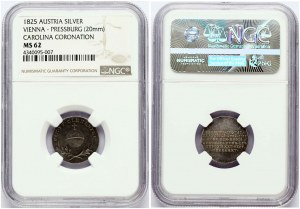 Médaille 1825 Couronnement de Caroline Augusta NGC MS 62 TOP POP