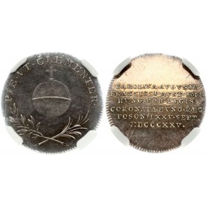 Medal 1825 Koronacja Karoliny Augusty NGC MS 62 TOP POP