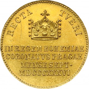 Rakúsky žetón 1 1/2 dukátu 1836 Korunovácia RARE