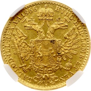 Austria Ducato 1866 A NGC MS 61 PL