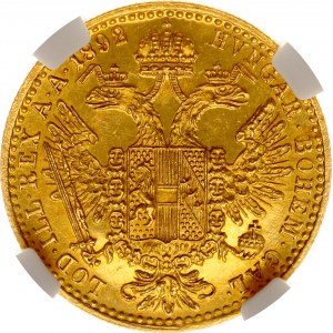 Austria Ducat 1892 NGC MS 62