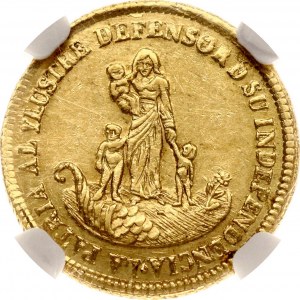 Bolívie Escudo 1854 4. výročí NGC MS 61 TOP POP