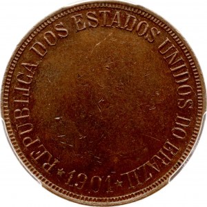 Brazil 40 Reis 1901 PCGS SP 63 BN MAX GRADE