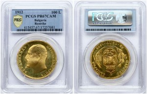 Bulgaria 100 Leva 1912 Dichiarazione di Indipendenza Restrike PCGS PR 67 CAM