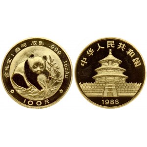 Čína 100 juanov 1988 Panda PCGS MS 66