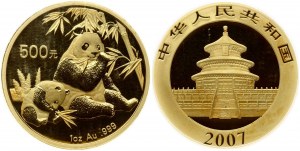 Čína 500 juanov 2007 Panda PCGS MS 69