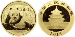 Čína 500 juanov 2015 Panda PCGS MS 69