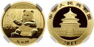 Cina 100 Yuan 2017 Panda NGC MS 70 TOP POP