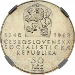 Československo 50 korún 1968 nezávislosť NGC MS 67 TOP POP