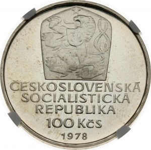 Cecoslovacchia 100 Korun 1978 Re Carlo IV NGC PF 66 CAMEO