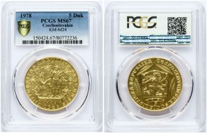 Tschechoslowakei 5 Dukaten 1978 Karl IV PCGS MS 67