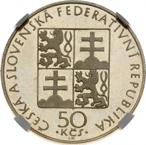 Československo 50 Korun 1990 Svatá Anežka NGC PF 67 ULTRA CAMEO