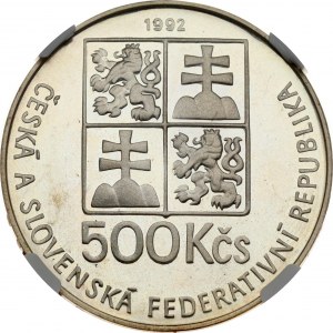 Československo 500 korun 1992 Jan Amos Komenský NGC PF 66 ULTRA CAMEO