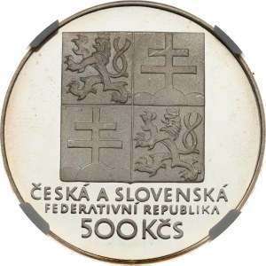 Tchécoslovaquie 500 Korun 1993 Tennis Tchécoslovaque NGC PF 66 ULTRA CAMEO