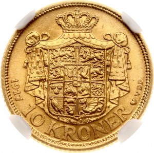 Dánsko 10 korún 1917 VBP NGC MS 66 TOP POP