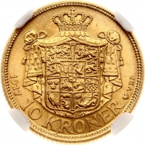 Dánsko 10 korun 1917 VBP NGC MS 66 TOP POP
