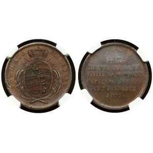 Medaile 1809 Paris Mint Visit NGC MS 63 BN TOP POP