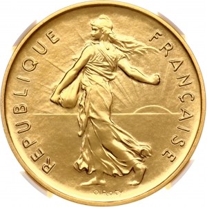 Francia 5 Franchi 1973 Piefort Oro NGC PROOF DETTAGLI