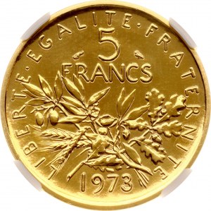Frankreich 5 Francs 1973 Piefort Gold NGC PROOF DETAILS