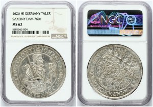 Saxony Taler 1626 HI NGC MS 62