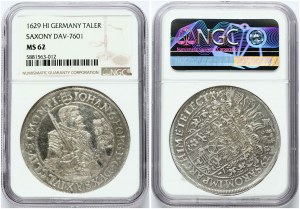 Saxony Taler 1629 HI NGC MS 62